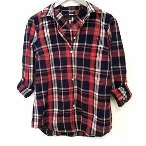 Tommy Hilfiger Plaid Button Long Sleeve